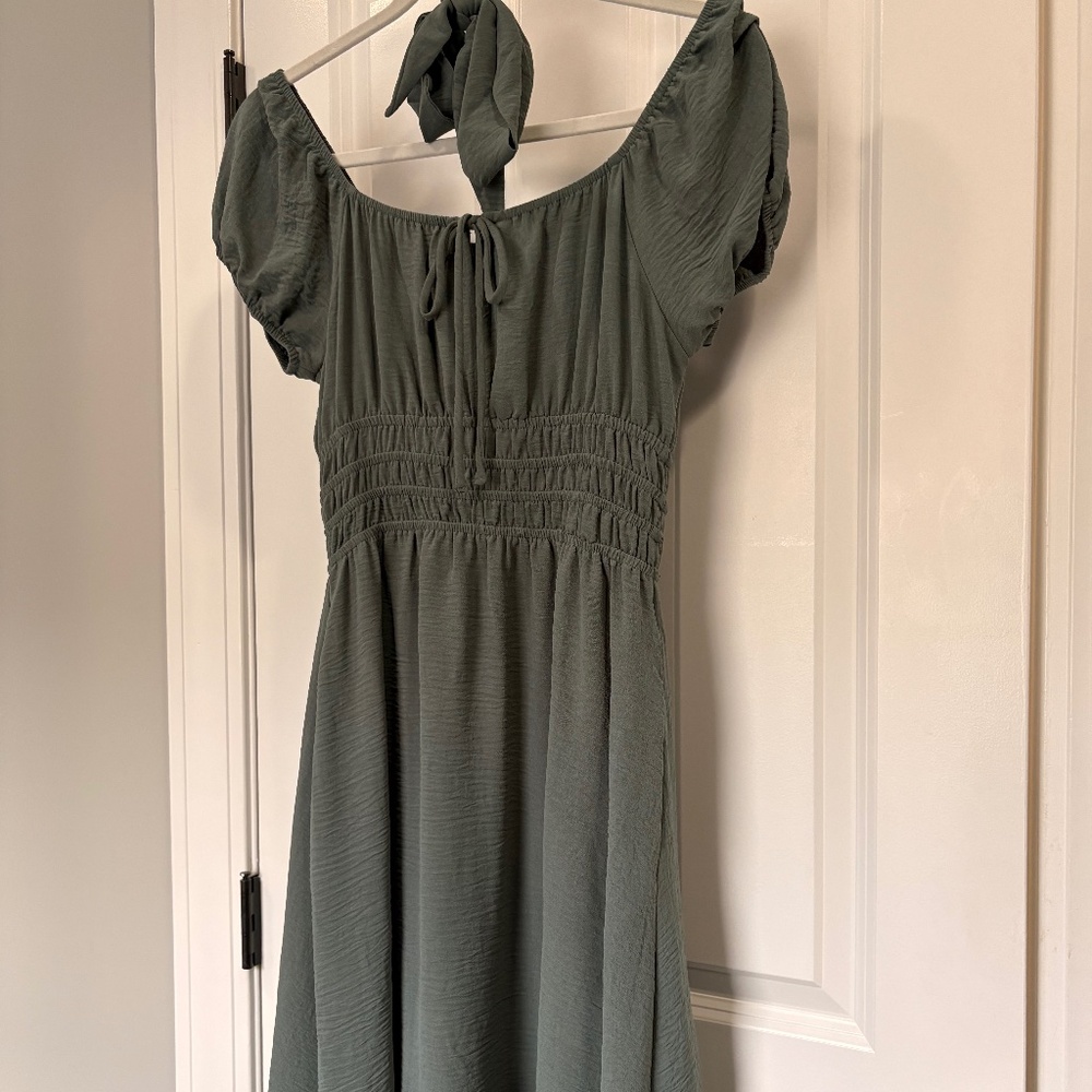 Sage green gypsy style midi dress Size S